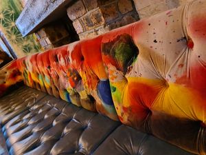 Funky seating at Bar Soba in Edinburgh