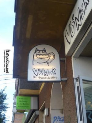 the logo outside at Vöner der Vegetarische Döner in Berlin
