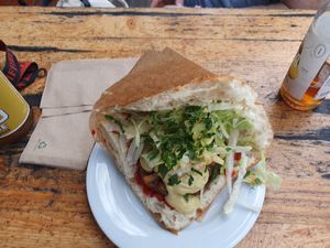 Wagenburger Special with Cheese Styl Sauce at Vöner der Vegetarische Döner in Berlin
