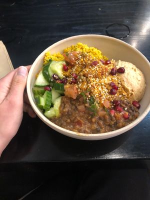 Moroccan lentil bowl  at beets&roots  in Hamburg