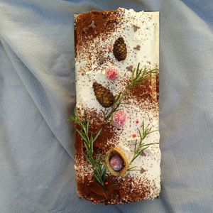 From the Christmas menu: yule log at Magpies  in Bruges