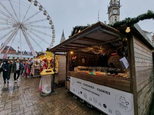 Stall at Wintermarkt at Catberry in Ghent