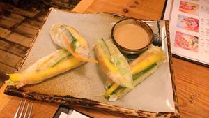 summer rolls with prawns at Sunshine Vegan Restaurant in Berlin