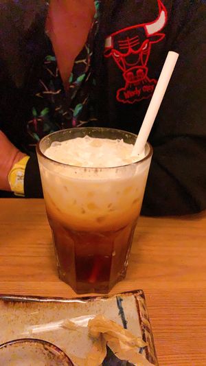 black tea with coconut milk at Sunshine Vegan Restaurant in Berlin