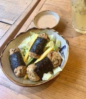 vegan fish  at Sunshine Vegan Restaurant in Berlin