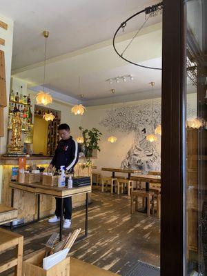 Authentic looks inside   at Sunshine Vegan Restaurant in Berlin