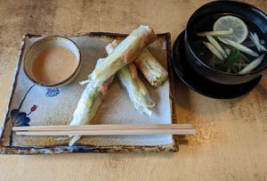 Summer rolls with "shrimp" at Sunshine Vegan Restaurant in Berlin