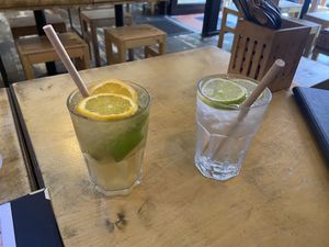 Caipirinha (very strong) and G&T (strong and fresh).  at Sunshine Vegan Restaurant in Berlin
