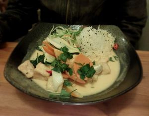 Coconut curry at Sunshine Vegan Restaurant in Berlin