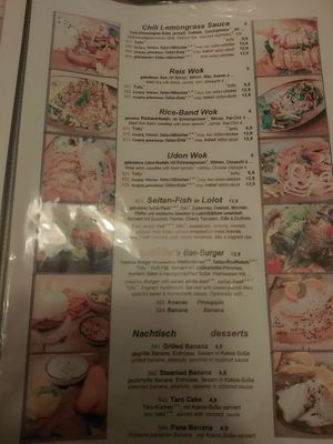 Menu at Sunshine Vegan Restaurant in Berlin