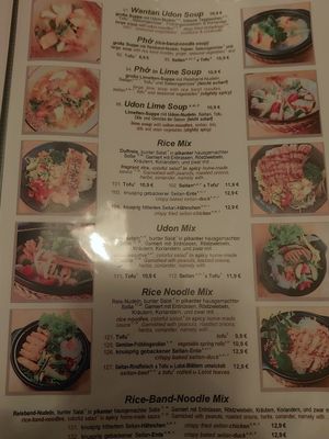 Menu at Sunshine Vegan Restaurant in Berlin