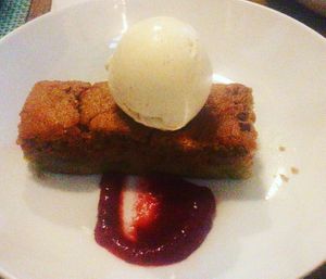 Rhubarb sponge at The Sun in Carshalton