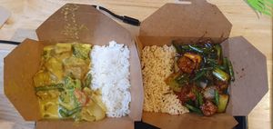 Green curry and stir fry. at Camile in Dublin