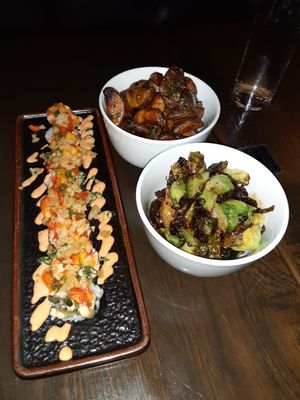 Sushi, Brussels, and potatoes at Pour  in Petoskey