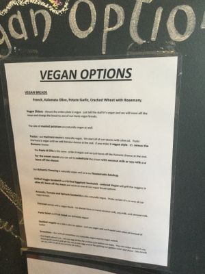 The vegan options at The Back Door Bakery & Cafe in Sunland-tujunga