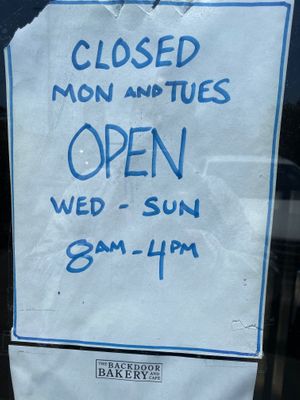 New hours  at The Back Door Bakery & Cafe in Sunland-tujunga