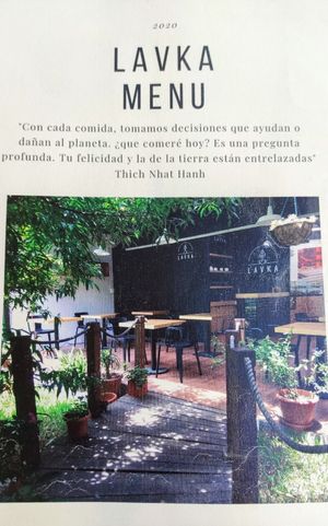 Menu at Lavka in Guatemala City