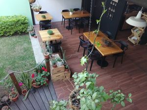 Garden tables at Lavka in Guatemala City