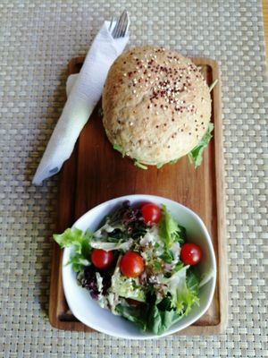 Laika Vegan Burger at Lavka in Guatemala City