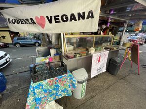 Great vegan food in an outdoor dining  at Gracias Madre in Mexico City