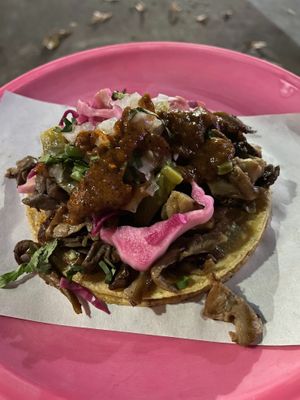 Taco de tripa at Gracias Madre in Mexico City