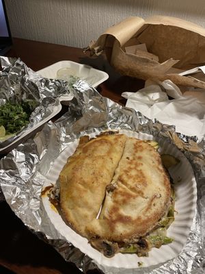 2 quesadillas delivered to hotel at Gracias Madre in Mexico City