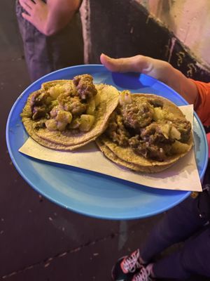 Tacos de chicharrón   at Gracias Madre in Mexico City