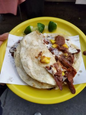 Gringa de pastor at Gracias Madre in Mexico City