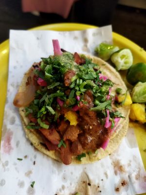 Taco de pastor at Gracias Madre in Mexico City