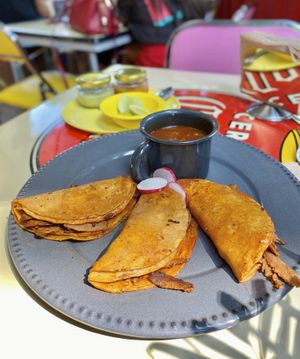Birria tacos  at Gracias Madre in Mexico City