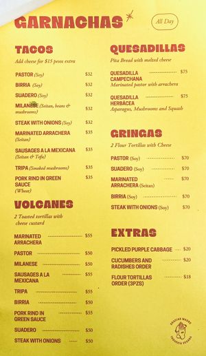 Menu as of Oct 2020, page 2/3  at Gracias Madre in Mexico City