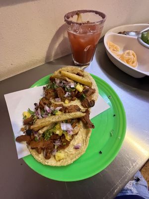 Al pastor tacos  at Gracias Madre in Mexico City