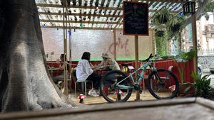 Outdoor dining   at Gracias Madre in Mexico City