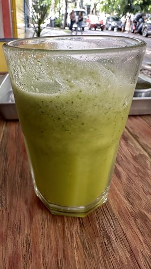Jugo verde (fresh and delicious green juice)  at Gracias Madre in Mexico City