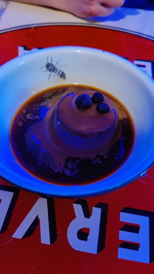 Flan con dulce de leche at Gracias Madre in Mexico City