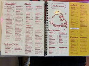 English menu  at Gracias Madre in Mexico City