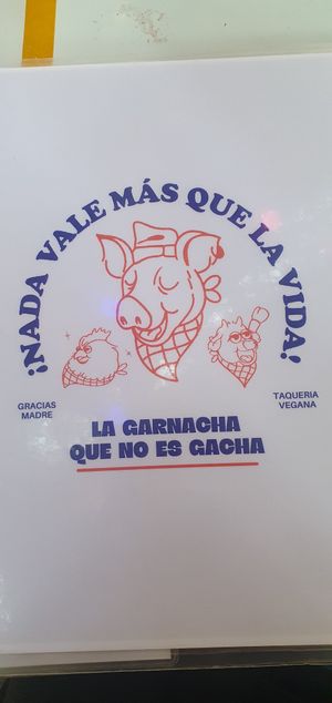 Restaurant slogan💜 at Gracias Madre in Mexico City