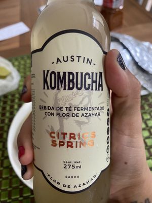 Hecho en Mexico Kombucha 💖  at Gracias Madre in Mexico City