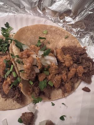 Tacos w stuff on em  at Gracias Madre in Mexico City