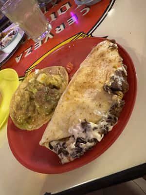 Quesadilla and taco verde  at Gracias Madre in Mexico City