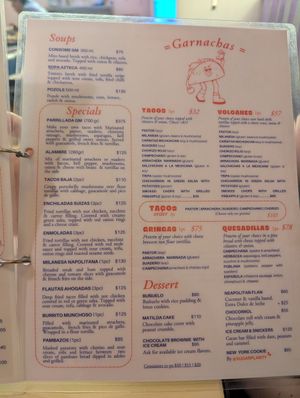 Main menu April 2025 2/2 at Gracias Madre in Mexico City