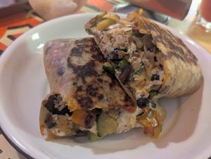 Smoked vegetable burrito at Gracias Madre in Mexico City