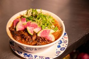 Pozole  at Gracias Madre in Mexico City