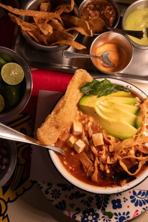 Sopa de tortilla  at Gracias Madre in Mexico City