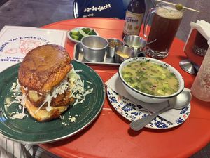 Pambazo and consomme   at Gracias Madre in Mexico City