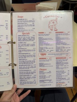 Menu  at Gracias Madre in Mexico City