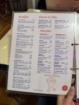 Menu  at Gracias Madre in Mexico City