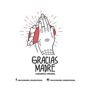 Social media y logo at Gracias Madre in Mexico City