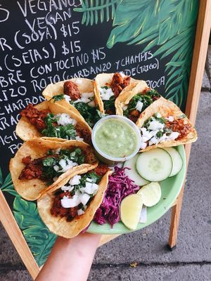 Deli vegan tacos at Gracias Madre in Mexico City