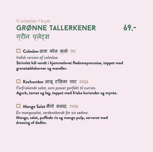 Veganske retter at Dhaba in Nykobing